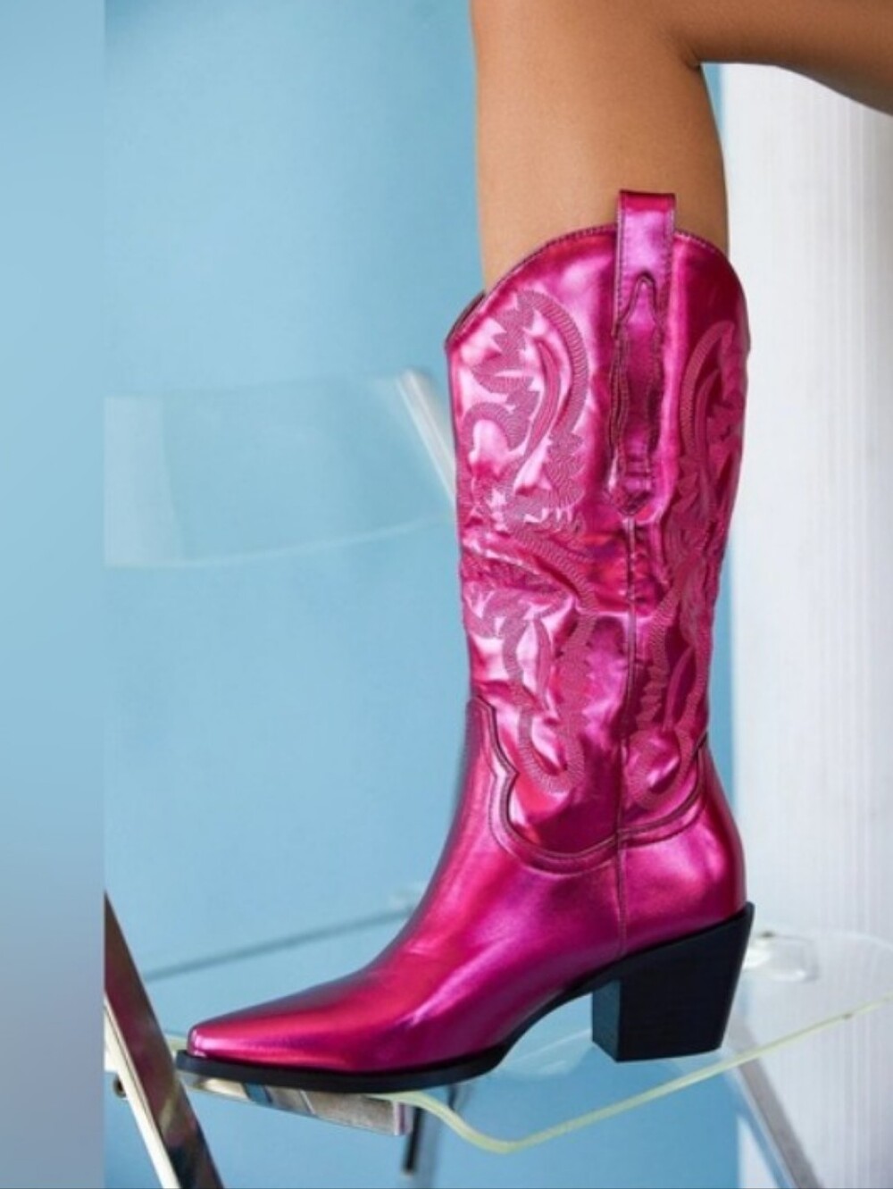 Billini Danilo Raspberry Metallic Western Boot Size 6 NEW - Picture 7 of 7